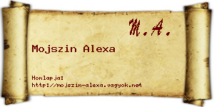 Mojszin Alexa névjegykártya